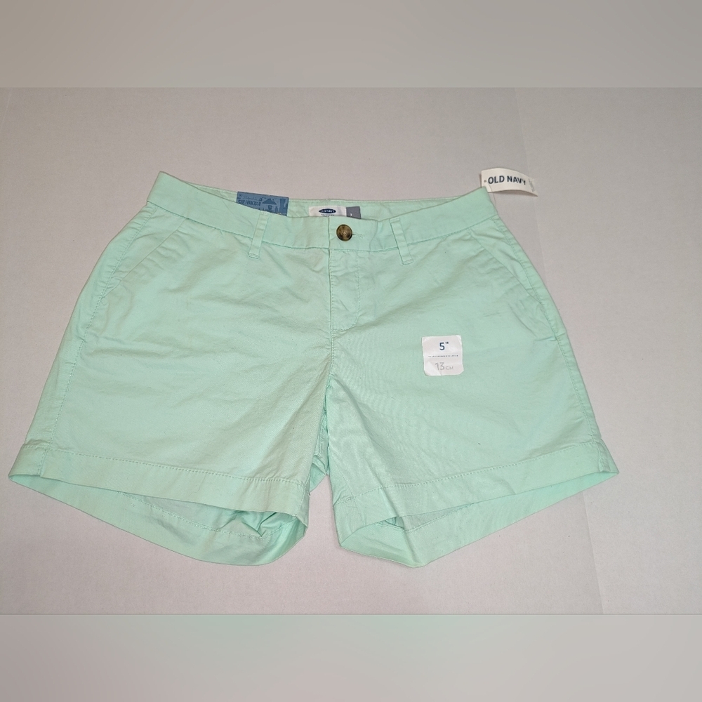 Old Navy Women's Aqua Green Chino Shorts Size 2 NWT